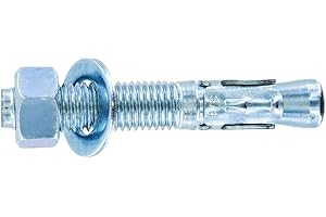 CONQUEST FASTENERS Conquest 3/4" x 4-3/4" Zinc Plated Wedge Anchors (Box of 10) – High Performance Concrete Anchors – Rust Resistant Zinc Plating for Dry Interior Environments – Heavy Duty Fastener for Concrete
