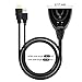 LANGREE 4K 1x2 HDMI Splitter, 1 Input to 2 Outputs HDMI Signal Distributor, Built-In HDMI Source Cable and USB Cable, Support Ultra HD 1080P 3D for Apple TV PS3 PS4 Xbox Blu-ray