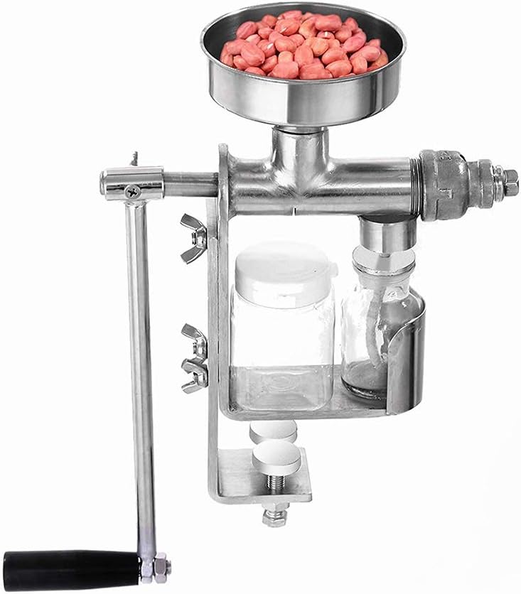 CARIHOME oil extractor for herbs Food Grade Stainless Steel Oil Extractor Machine Heavy Duty Hand Operated Household Peanut Nuts Seed Oil Expeller