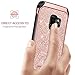 Galaxy S9 Case, BENTOBEN Bling Glitter Samsung S9 Case 2 in 1 Slim Hybrid TPU Bumper Hard PC Cover Coat Sparkly Shiny Cute Faux Leather with Metal Kickstand for Girls Samsung Galaxy S9 Rose Gold/Pink