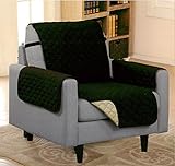 Dormire Reversible Quilted Furniture Protector with Elastic Strap for Chair - Machine Washable - 70" X 65" - Chocolate / Beige