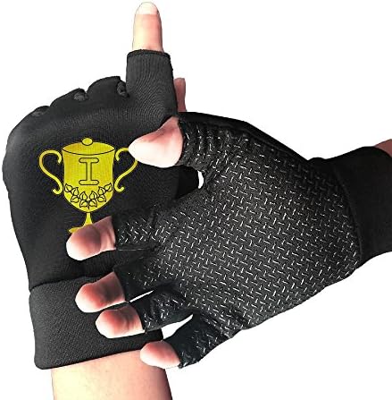Xcjycd Trophy Womens Fingerless Gloves Cycling Gym Workout Crossfit Typing Gloves For Men
