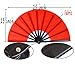 HONSHEN Chinese Folding Fan Hand Fan Performance Fan Nylon-Cloth Fan 13 inch (Red)