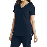 BARCO Grey's Anatomy Women's Mia Top, V-Neck Medical Scrub Top w/ 3 Pockets & Princess Seaming