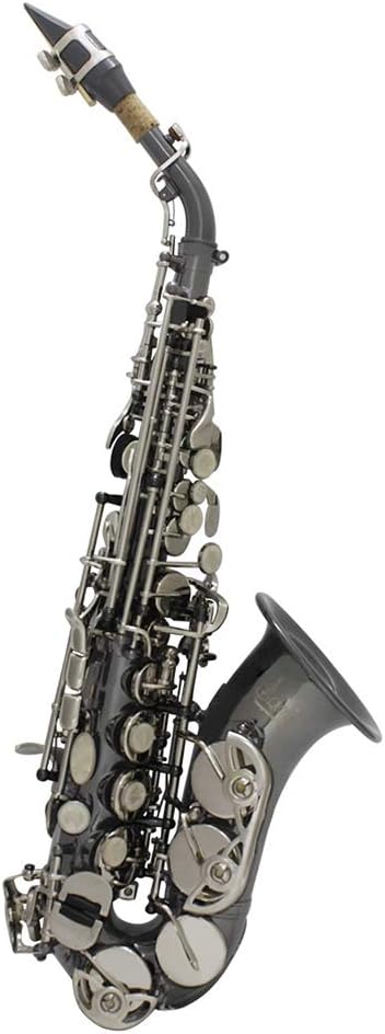 Black Nickel Plated Elbow Tweeter Saxophone with Carrying Case Mouthpiece Strap Reeds Stand Cork Grease