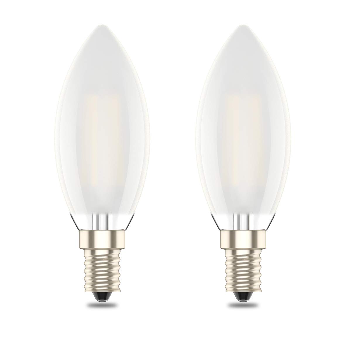 E14 Dimmable Led Candle Bulb,C35 SES Small Edison Screw,4w Equivalent 40w, Warm White 2700K (2, Warm White)