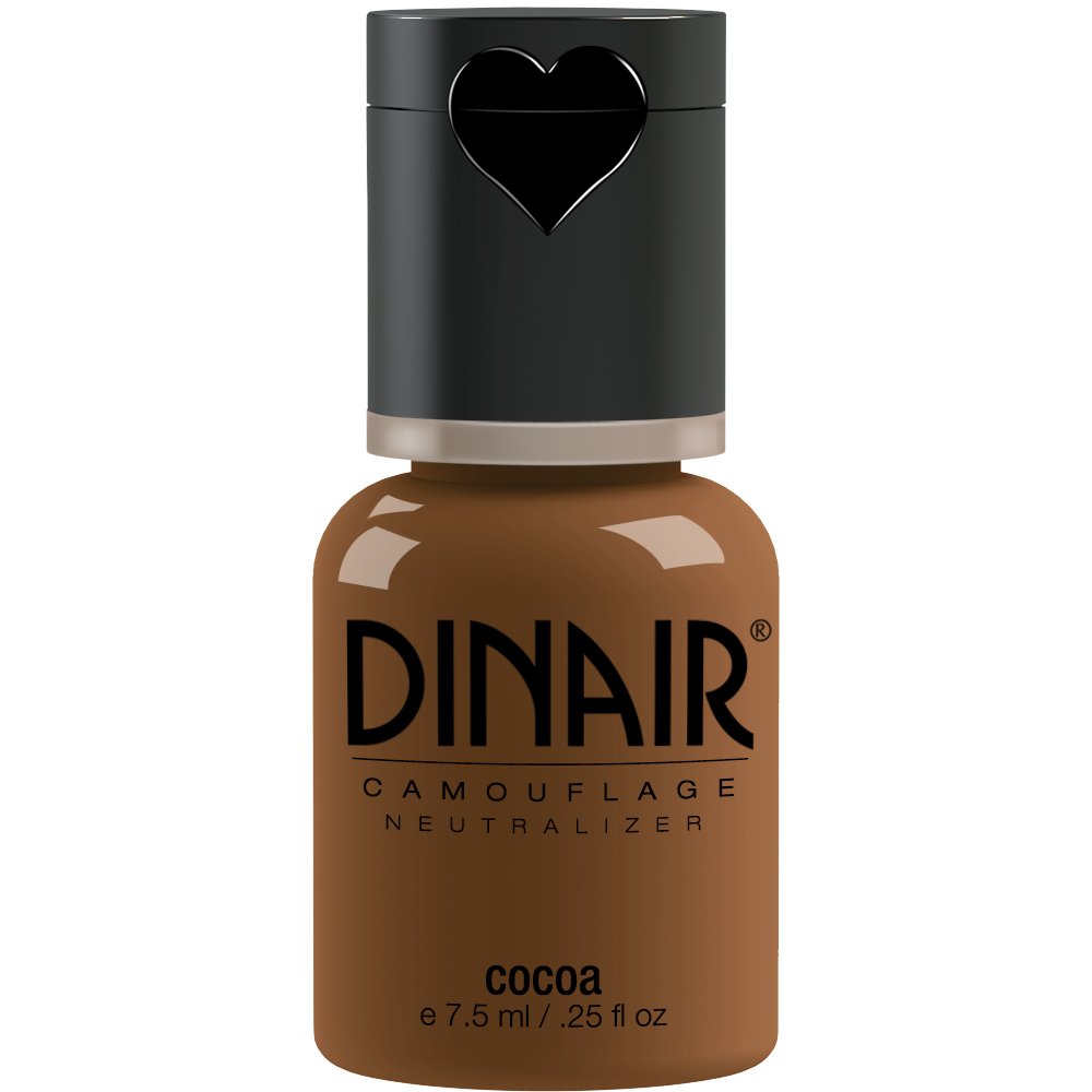 Dinair Airbrush Makeup Foundation | Cocoa 0.25 oz | Camouflage Neutralizer - Covers Scars, Acne, Tattoos, Vitiligo, Under Eye circles, Sun Spots