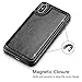 Hoofur Slim Fit Premium Leather Compatible with iPhone Xs Wallet Case Card Slots Shockproof Folio Flip Protective Shell Compatible with iPhone X/Xs (5.8 inch) (Black)