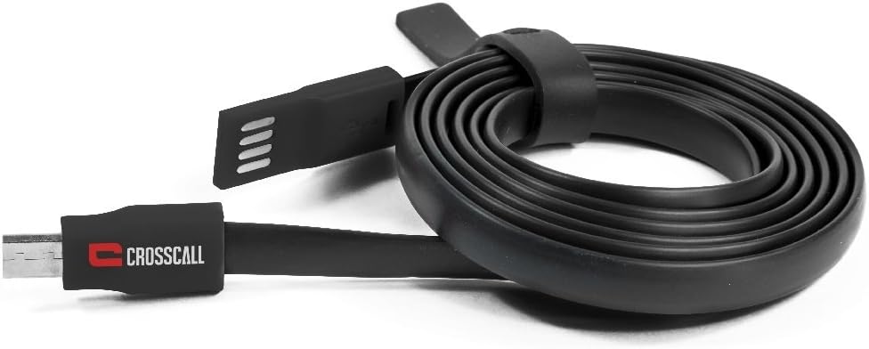 Crosscall Flat USB/Micro USB Cable for Smartphone, Red-black