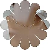 Iaceble Vintage Pearl Choker Necklace Pearl Station Necklace Chain Gold Pearl bead Necklace Minimalist Pearl Chain Necklace Jewelry for Women