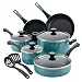 Paula Deen 16981 Riverbend Nonstick Cookware Pots and Pans Set, 12 Piece, Gulf Blue Speckle