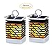 KORJO Solar Lights Outdoor Led Flickering Flame Torch Lights Solar Powered Hanging Lanterns Decorative Landscape Lights for Pathway Garden Deck Holiday Party, Auto On/Off, Waterproof [2 Pack]