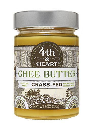 Vanilla Bean Grass-Fed Ghee Butter by 4th & Heart, 9 Ounce, Pasture Raised, Non-GMO, Lactose Free, Certified Paleo