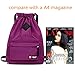 Dannyrober Waterproof Drawstring Sport Bag Backpack For Men Women Wine Red