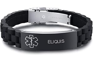 XUANPAI Personalized Engraving Silicone Medical Alert ID Bracelet Emergency Wristband for Men,Adjustable