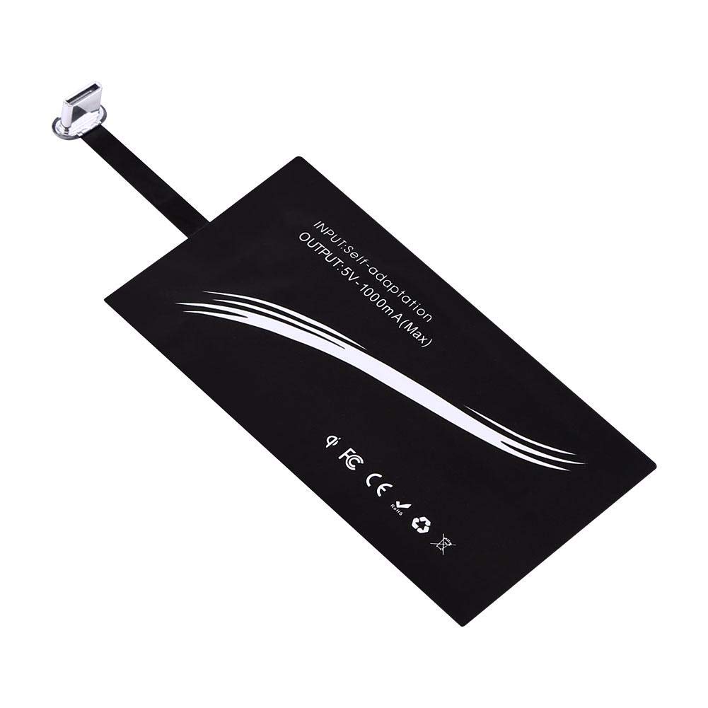 VBESTLIFE Qi Receiver, Lightweight Ultra Thin USB3.1 Type C Wireless Charging Receiver Adapter Patch Module Chip for Huawei LG HTC and Other Type C Devices