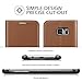 Galaxy S7 Edge Case, TUCCH Leather Case for Samsung Galaxy S7 Edge, Wallet Leather Case with Credit Card Holders, Flip Book Cover with Kickstand Feature, Magnetic Closure, Brown