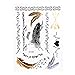 Metallic Temporary Tattoos - 12 Sheets Premium Boho Flash Tattoos for Women Girls,Over 150 Design Body Art Henna Sticker Patten Type:Lace ,Feathers,Bird,DIY Letters ,Crown,Deer Lips Temporary Tattoos