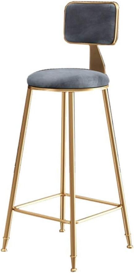 QJY Fashion fabric casual accent chair with armrests metal legs back dining table and chairs fashion casual makeup chair restaurant cafe bar chair (Size : 75cm)