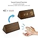 OCT17 Wooden Alarm Clock, Smart LED Digital Clock for Bedroom/desks, Upgraded with Time Temperature, Adjustable Brightness and Voice Control, Humidity Displaying - Brown