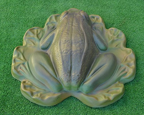 FROG Giant on Leafs MOLD CONCRETE stone garden plastic Mould #A05