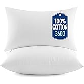 MIULEE 12x20 Pillow Inserts,Set of 2 100% Virgin Microfiber with Cotton Cover Throw Pillows for Couch Sofa and Bed