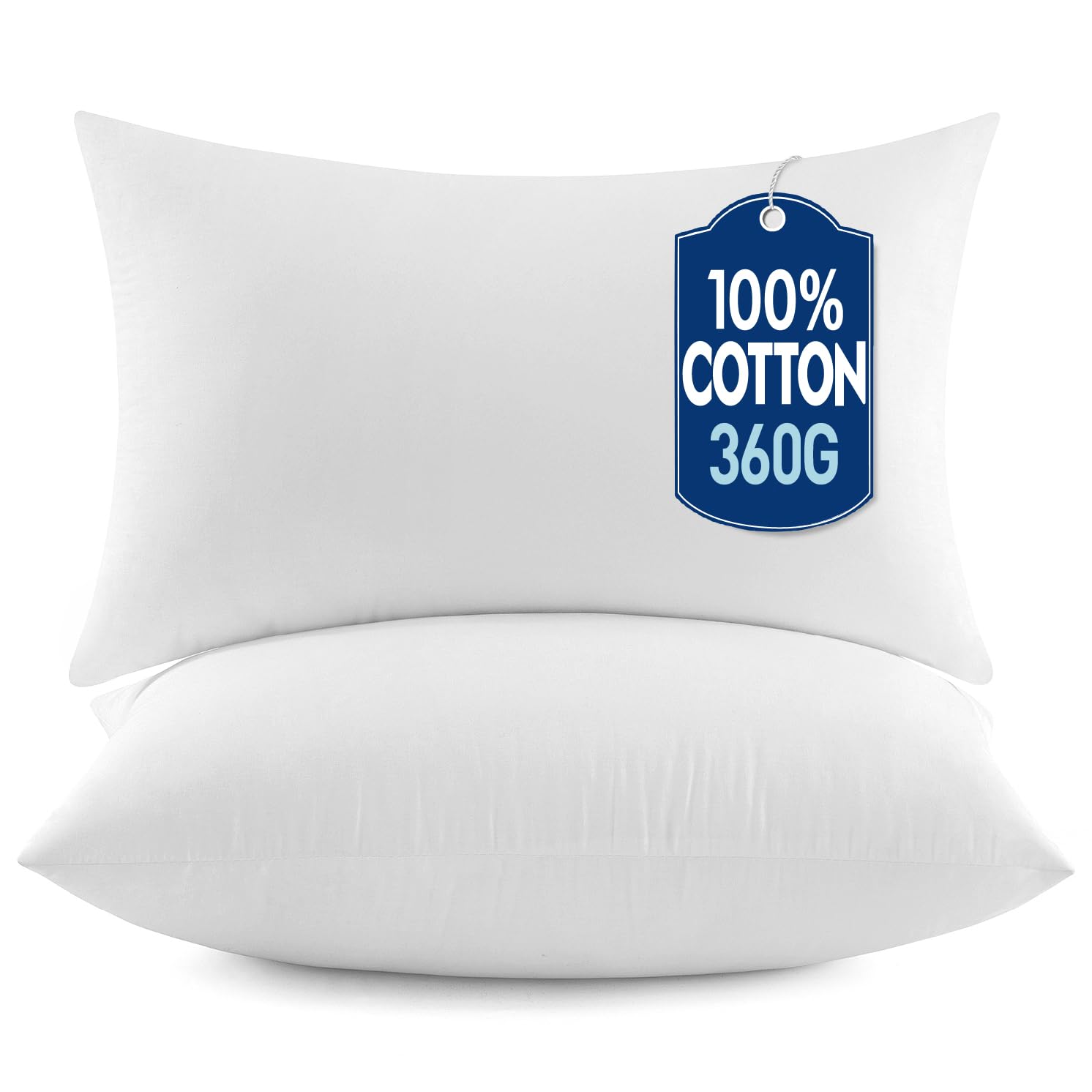 MIULEE 12x20 Pillow Inserts,Set of 2 100% Virgin Microfiber with Cotton Cover Throw Pillows for Couch Sofa and Bed