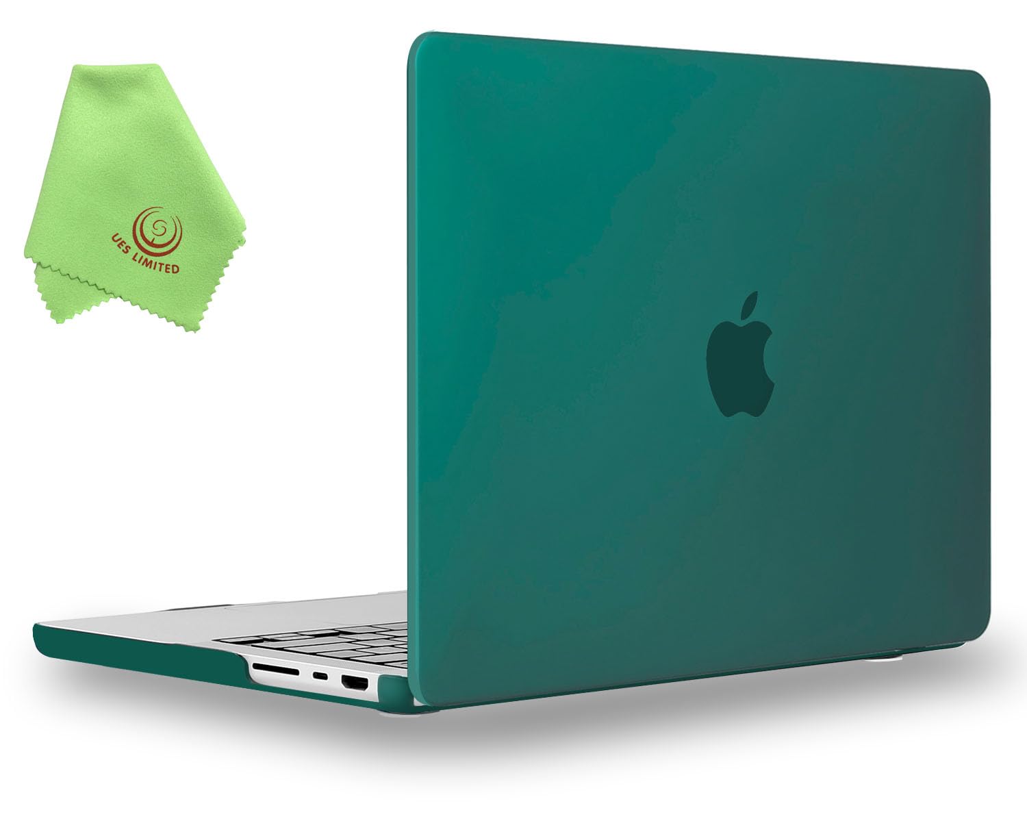 UESWILL Compatible with 2021-2026 MacBook Pro 16 inch M5 M4 M3 M2 M1 Pro Max Chip Model A3429 A3428 A3403 A3186 A2485 A2780 A2991 Matte Case Cover + Microfiber Cloth, Peacock Green