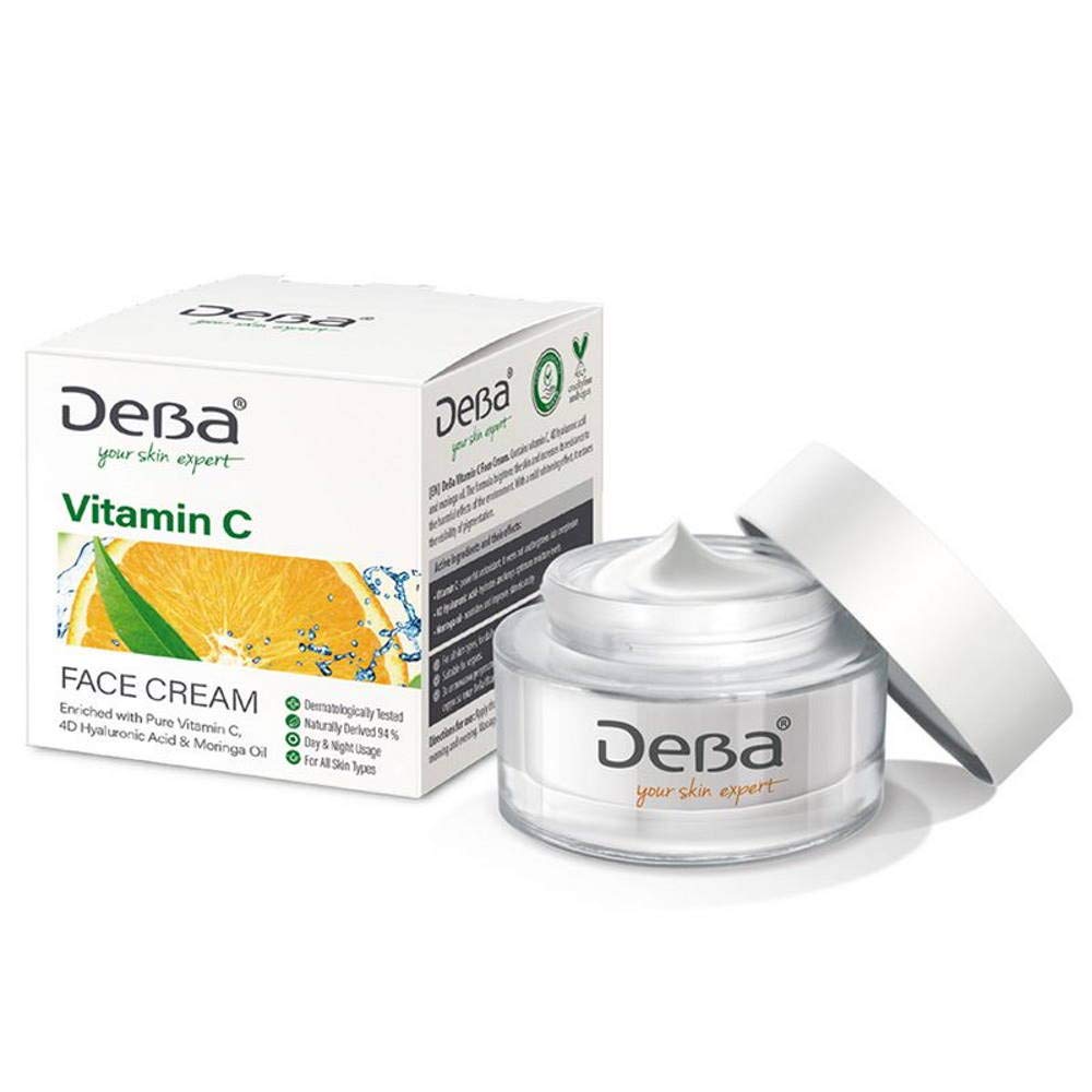 Facial Cream with Pure Vitamin C, 4 D Hyaluronic and Moringa Oil 1 x 50 ml