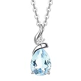 FANCIME Aquamarine Necklace March Birthstone