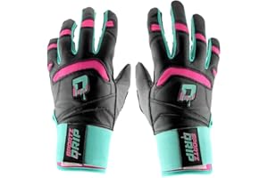Sportz Drip Batting Gloves (Black/Pink) - Genuine Leather Gloves for Baseball & Softball Players - Unisex-Youth, Unisex-Adults