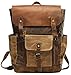 Vintage Canvas waxed Leather Backpack w/Laptop Storage (Large) High School, College, Travel Bag | Canvas and Cotton Craftsmanship | All-Purpose Rucksack for Men, Women, Kids