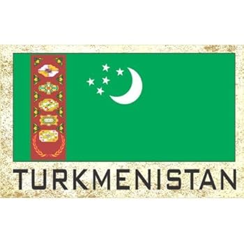 Flag Fridge Refrigerator Magnets - Asia & Africa Grp 4 (1-Pack, Country: Turkmenistan )