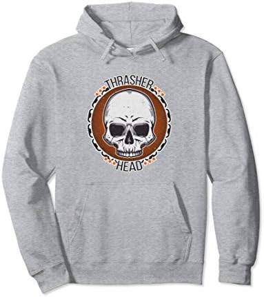 Unisex Thrasher Head Premium Hoodie Small Heather Grey