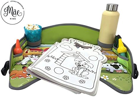 Mae KIDS Lap, Play & Snack Travel Tray - Premium Waterproof Surface Keeping your Child Amused in the Car, Bus, Plane or Stroller - Stress-free memories - Kids Safe, Certified Nontoxic & Chemical Free