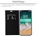 Iphone X Case,IPhone XS Case,PU Leather Wallet Slim Thin Case Flip Folio [Kickstand Feature] with ID&Credit Card Holder TPU Bumper Full Cover Case for Apple Iphone X 2017 / Iphone XS 2018 (Black)