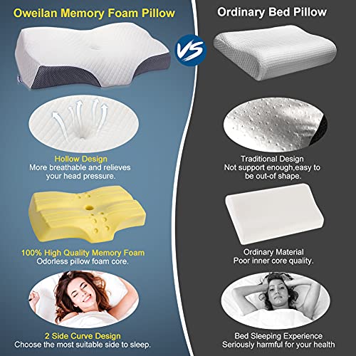 Memory Foam Neck Pillows for Sleeping, Esojiliya Side Sleeper Pillow