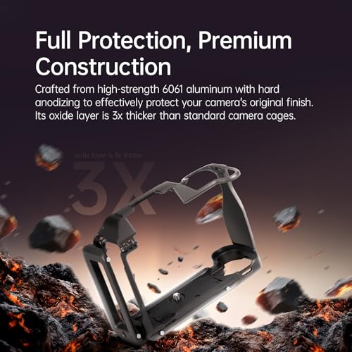 FALCAM Aluminum Alloy Camera Cage Compatible with Hasselblad X2D X2D II, 6061 Aluminum Protective Cage with Modular L-Arca Plate, AirTag Compatible Slot, Lay-Flat Design, Montaj