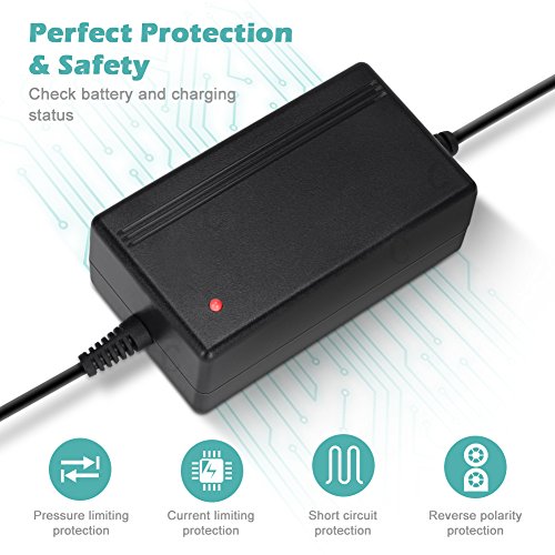 LOETAD 12V 1.5Amp Car Battery Charger Portable SLA Maintainer Auto Trickle Charging with Detachable Alligator and Ring Clips for Automotive Vehicle Motorcycle Lawn Mower Marine