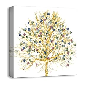 Canvas Wall Art Beautiful Painting Trees Artwork for Home Prints Framed - 12x12 inches
