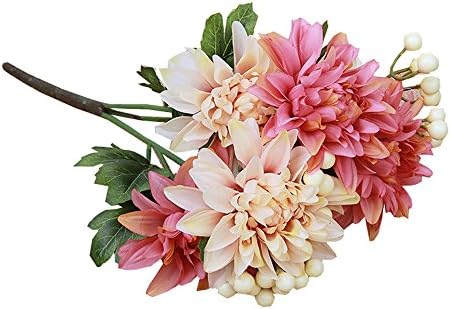 Alelife Artificial Bouquet Ivory Dahlia Fake Silk Flower Fake Flower Wedding Home Decor Bouquet Salon Plants 2019