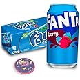 Fanta Berry 12oz Can - 12 Pack Bundle with Exotic Blvd Coaster (One 12-pack)