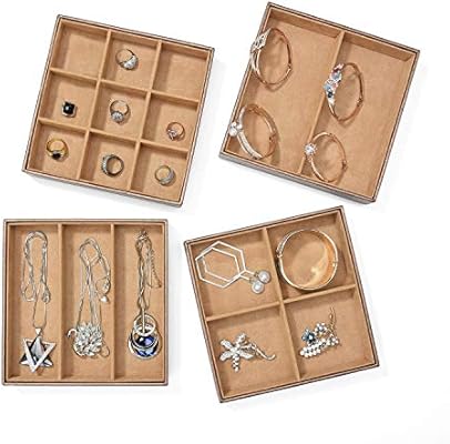Mesha Stackable Jewelry Organizer Trays 18 Slot Muti Use Jewelry