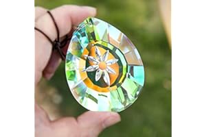 H&D HYALINE & DORA Crystal Rainbow Sun Catcher Hang for Window Glass Drop Pendant Lamp Chandelier Lamp Prisms, 76mm