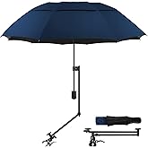 Patio Umbrellas UPF 50+ 360 ° Adjustable Shade Umbrella,Beach Umbrella with Universal Clamp,Beach Clamp on Umbrella,suitable for Patio,beach chairs,golf carts, wheelchairs,carts,bleachers,camping and fishing