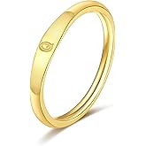 ZNBOH Gold Initial Rings for Women Non Tarnish 14K Gold Plated Stackable Letter Ring Dainty Pinky Wedding Bands Thumb Rings Thin Knuckle Stacking Cute Capital Letter Alphabet Jewelry Gifts Size 6-10