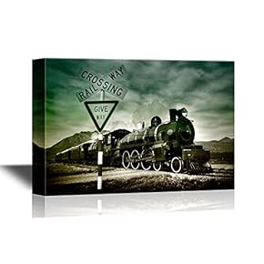 Canvas Wall Art - Old Fashioned Steam Locomotive, Kingston New Zealand. - Gallery Wrap Modern Home Art | Ready to Hang - 12x18 inches