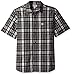 Carhartt Men's Essential Plaid Open Collar Short Sleeve Shirt, Gravel, Large