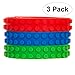 BrickTape Block Tape for Lego Bricks - 3 ROLL PACK(Red, Green, Blue) Compatible with all Major Brands - Reusable Adhesive - Creative Building Toy for Kids