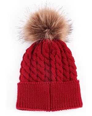 Baby Winter Hat Cap,SMYTShop Girls Boys Winter Knitted Pom Pom Beanie Bobble Hat